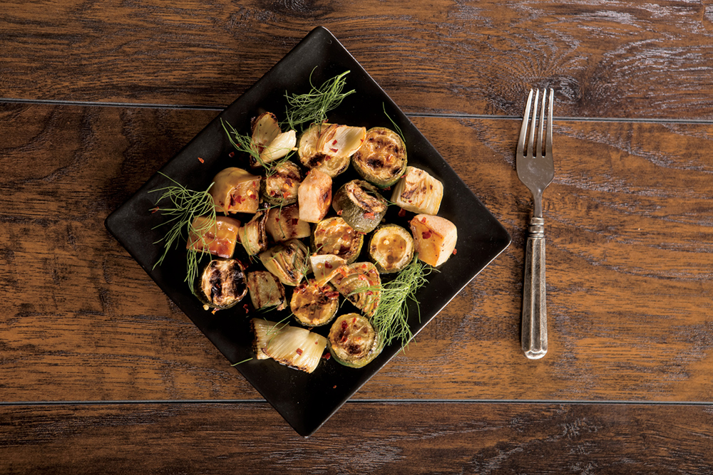 Cider-Grilled Fennel, Apples and Zucchini