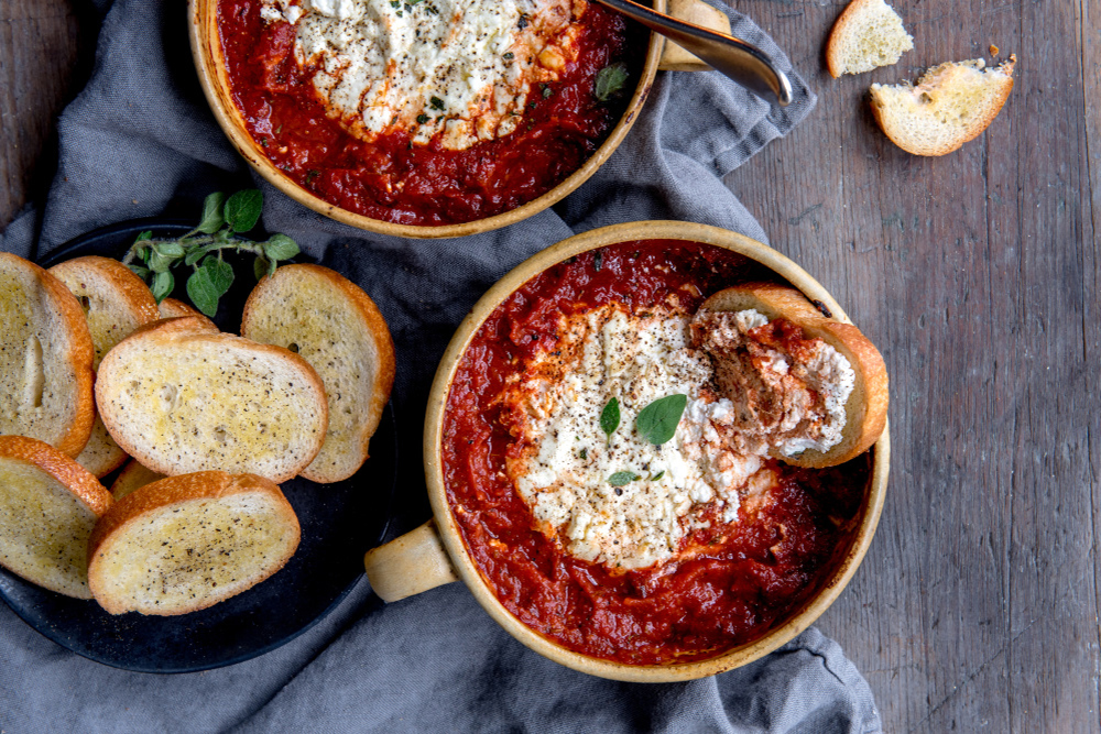 Baked Goat Cheese with Marinara