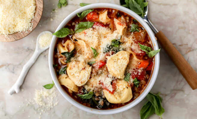 Tortellini Soup with Italian Sausage
