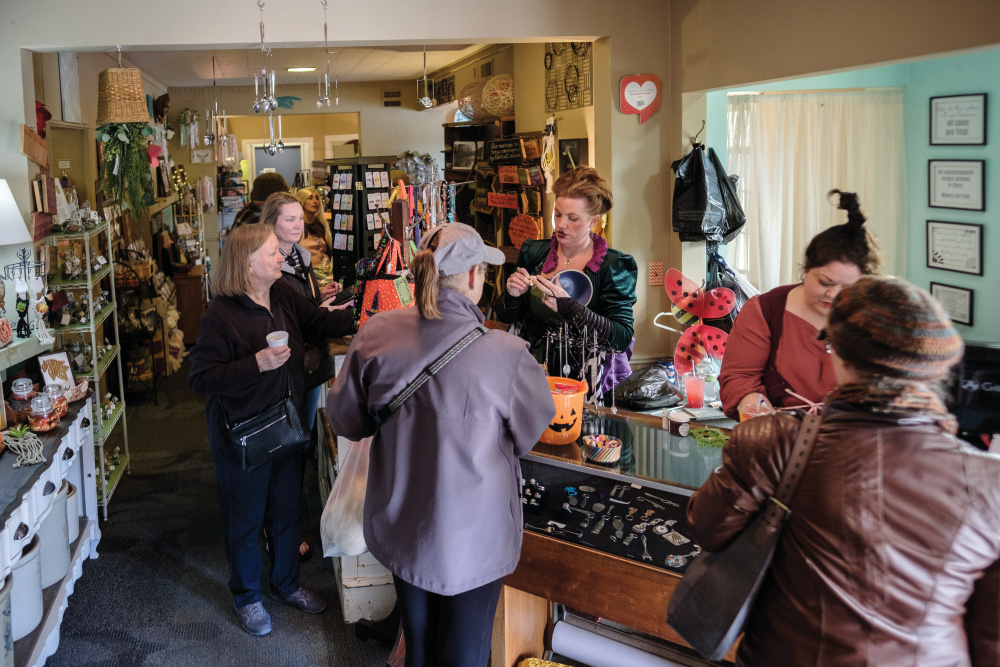 People shopping at Skeleton Key Art and Antiques