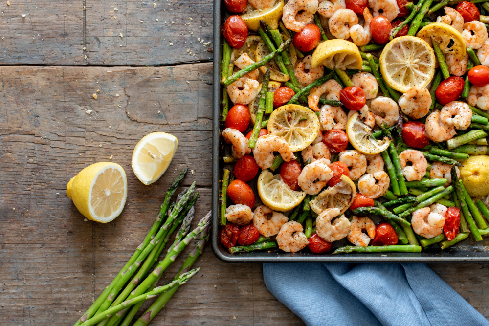 Sheet Pan Shrimp and Asparagus Bake