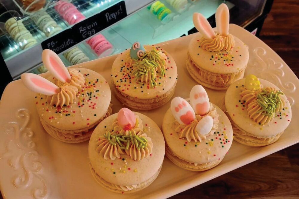 Easter-themed macarons