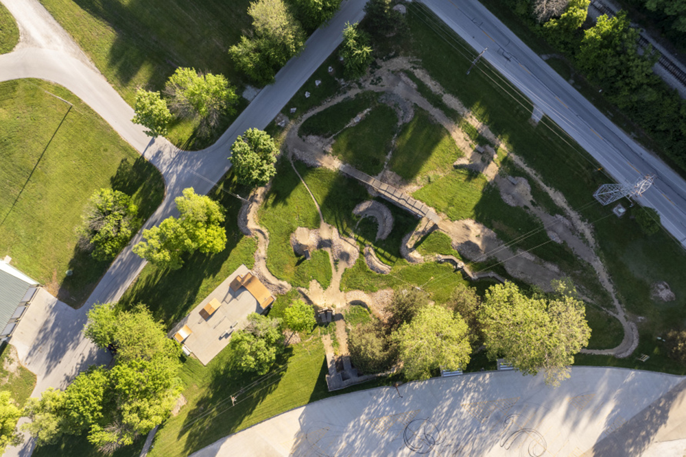 Drone view of the All America Mountain Bike Park