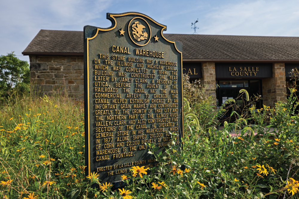 Canal Warehouse historical marker at LaSalle Historical Society’s museum
