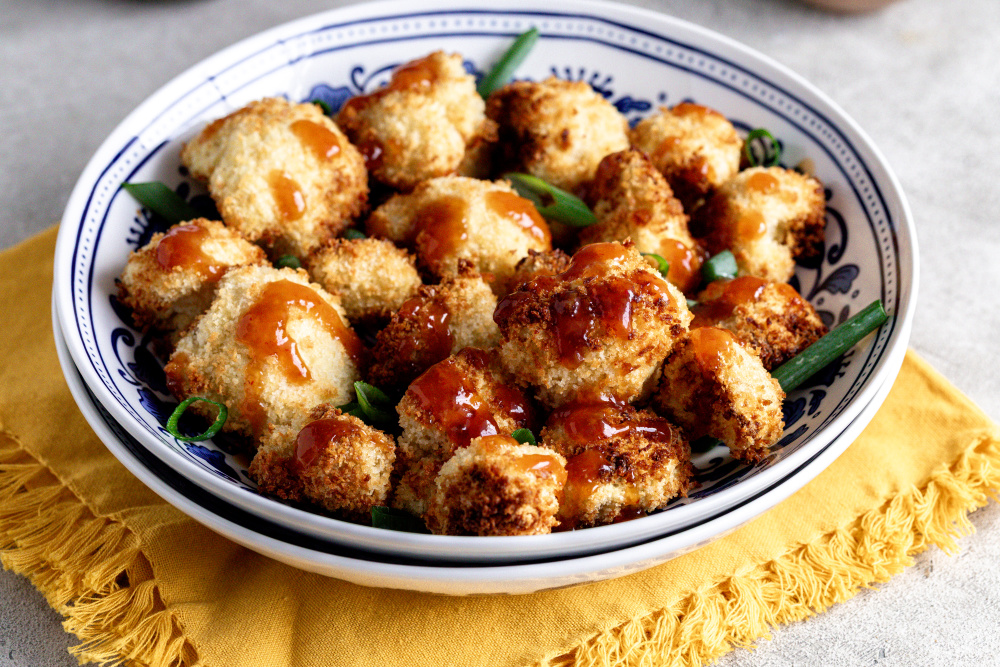 Baked Honey-Garlic Cauliflower Bites
