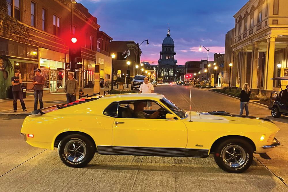 Yellow antique car at the Route 66 International Mother Road Festival
