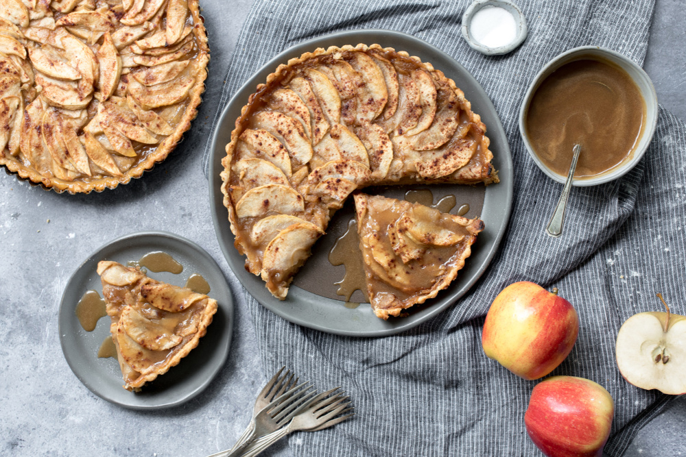 Apple Tart with Salted Caramel Sauce
