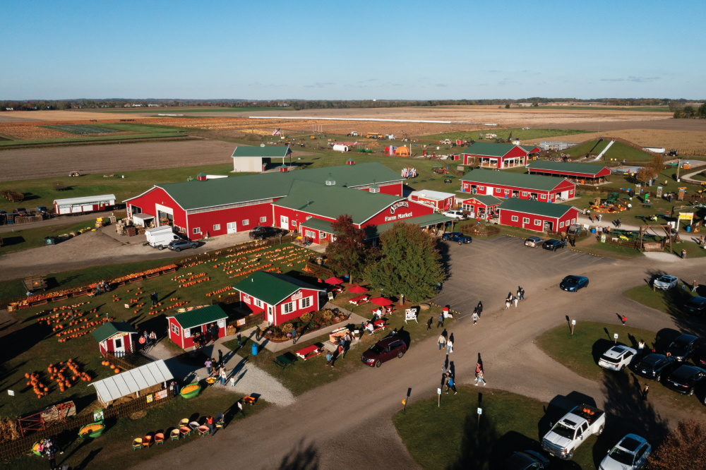 Drone view of Stade’s Farm & Market
