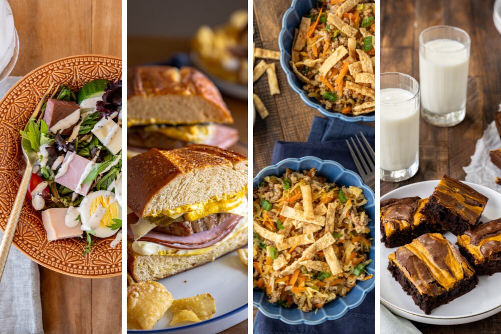 Photos of all four creative lunch recipes
