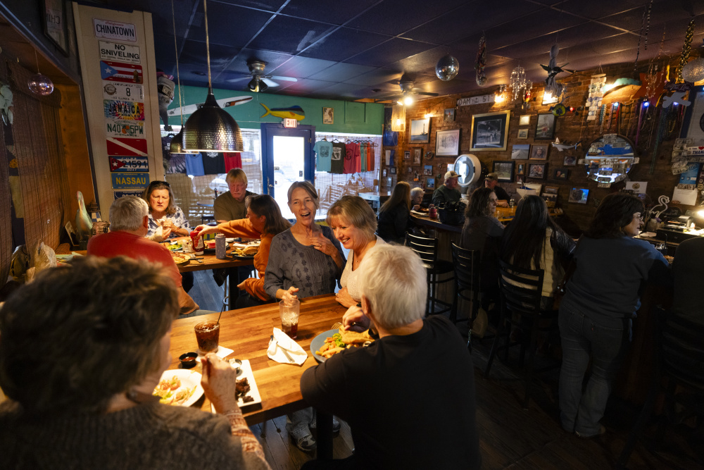 People eating at The Diver Down